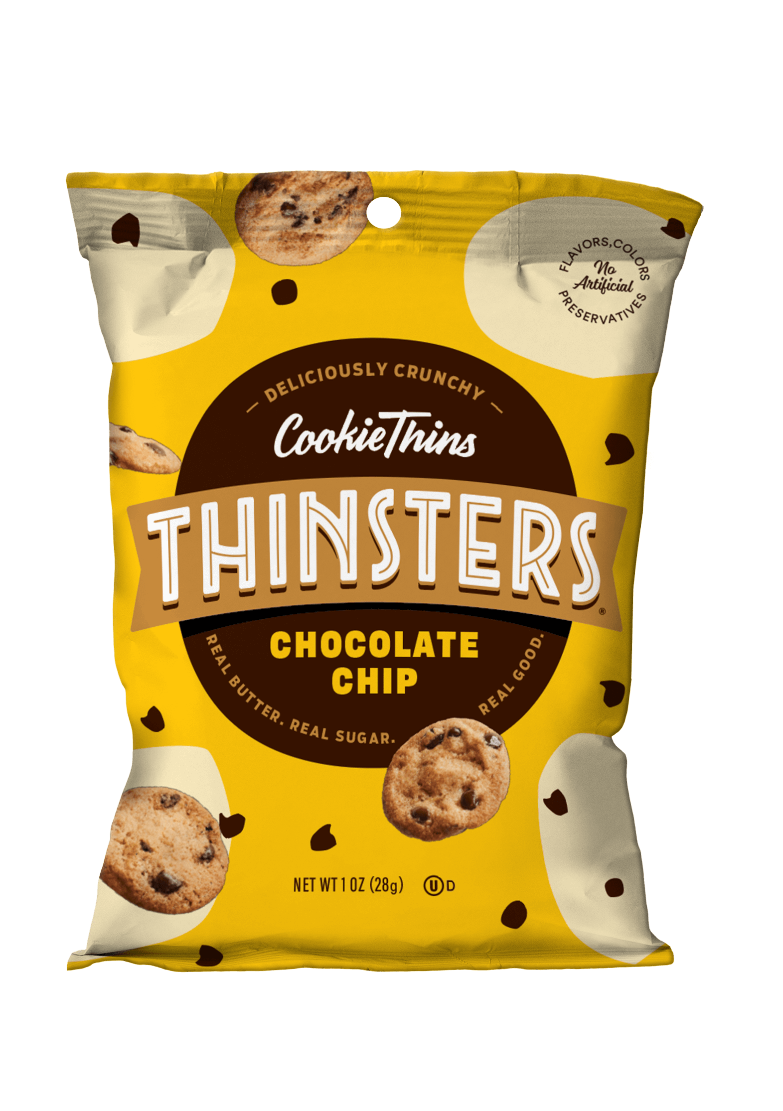 Thinsters Chocolate Chip, 1 oz front